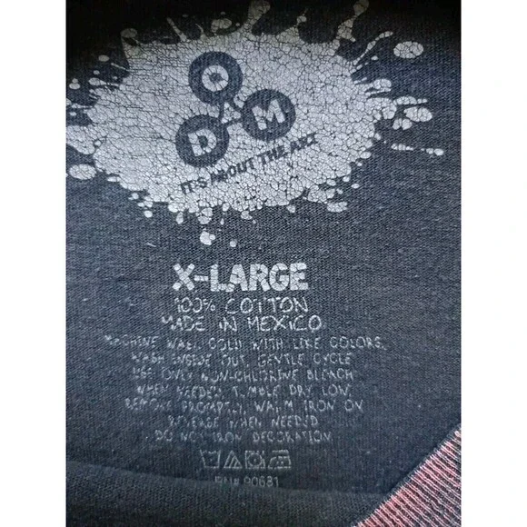 DOM T-Shirt Men's Size XL Patriotic American Flag Graphic Black Short Sleeve - Picture 3 of 6